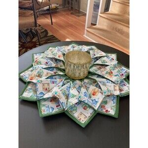 Very rare vintage wreath made of potholders.